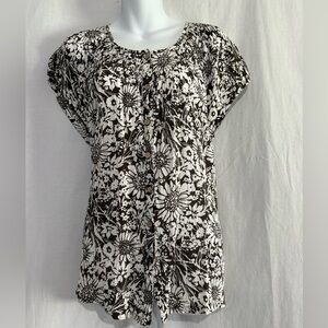 Kim Rogers Button up Floral Blouse, size XL